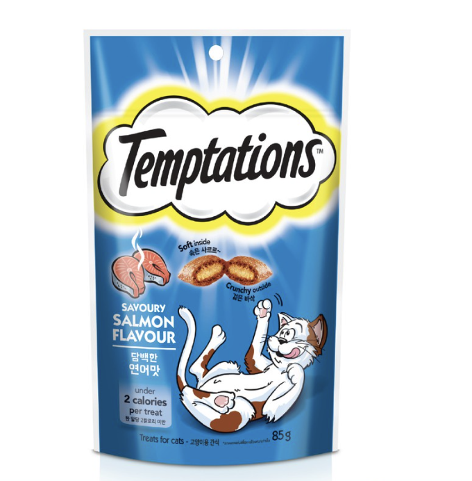 Temptations ขนมแมวแบบเม็ดพ็อกเก็ต กรอบนอกนุ่มใน